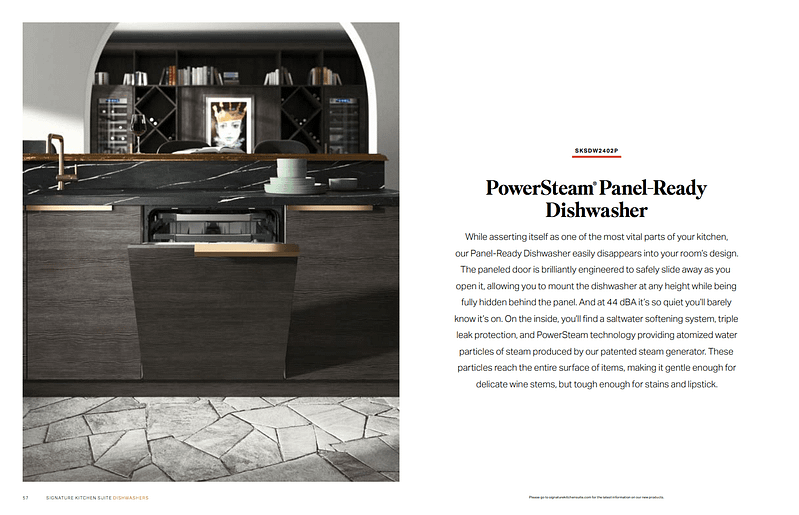 dishwasher, dark brown cabinets, stone floors, Nancy Rhodes Harper Art