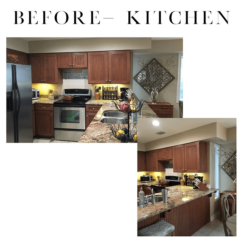 before and after coastal kitchen remodel on pensacola beach, florida in detail interiors